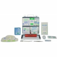 Safecross First Aid Kit - 92 x Piece(s) For 25 x Individual(s) - 9.50" (241.30 mm) Height x 9.50" (241.30 mm) Width x 2.56" (65.02 mm) Depth - Metal Case - 1 / Unit