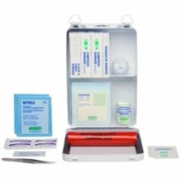 Trousse de premiers soins Safecross - 44 xPièce(s) Pour 1 xIndividuel(s) - hauteur de 9,56 po (242,82 mm) x largeur de 6,75 po (171,45 mm) x profondeur de 2,56 po (65,02 mm) - Métal Caisse - 1 / Unité