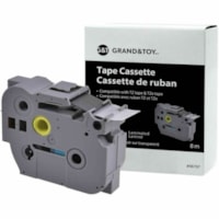 Grand & Toy Laminated TZ and TZe Tape Cassettes, Black Type/Clear Label, 24 mm x 8 m (TZ151) - 15/16" Width x 26 1/4 ft Length - Standard Adhesive - Thermal - Black on Clear - Easy Peel - 1 Each