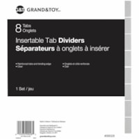 Grand & Toy Index Divider - 8 Blank Tab(s) - 8 Tab(s)/Set - 1.25" (31.75 mm) Tab Height - Letter - 8.50" (215.90 mm) Width x 11" (279.40 mm) Length - 3 Hole Punched - Buff Divider - Clear Paper, Mylar Tab(s) - Recycled - Insertable Tab, Reinforced Binding Edge, Reinforced Edges - 1 / Set