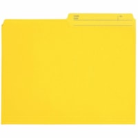 Grand & Toy 1/2 Tab Cut Letter Recycled Storage Folder - 8 1/2" x 11" - Yellow - 10% Recycled - 100 / Unit