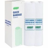 Safecross Gauze Bandage Roll, 10.2 cm x 4.6 m, 2/Unit Box - 4" (101.60 mm) Width x 15 ft (4572 mm) Length - Cotton - 2 / Box