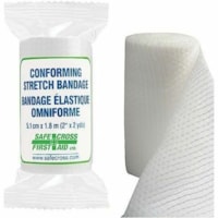 Safecross Conforming Stretch Bandage, 5.1 cm x 1.8 m - 1 Ply - 2" (50.80 mm) Width x 72" (1828.80 mm) Length - Rayon, Nylon - 1 Unit