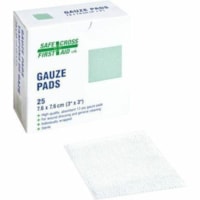 Safecross Gauze Pads, 7.6 x 7.6 cm, Sterile, 25/Box - 12 Ply - Cotton - 25 / Box