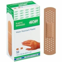 Safecross Plastic Bandages, 1.9 x 7.6 cm, 50/Box - 0.75" (19.05 mm) Width x 3" (76.20 mm) Length - Plastic - 50 / Box