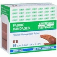 Safecross Fabric Bandages, 2.2 x 3.8 cm, Heavyweight, 50/Box - Woven, Fabric, Cotton, Rayon - 50 / Box