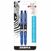 Zebra Liquid Ink Rollerball - 0.5 mm (0.02") Extra Fine Needle Pen Point - Blue Ink - Liquid - 2 Pack