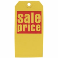 Crownhill Retail #5 Pre-printed Tags - #5 - 4.75" (120.65 mm) Length x 2.38" (60.33 mm) Width - 1000 / Case - Card Stock - Red, Yellow