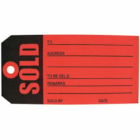 Crownhill Retail #5 Pre-printed Tags - #5 - 4.75" (120.65 mm) Length x 2.38" (60.33 mm) Width - 1000 / Case - Card Stock - Red, Black