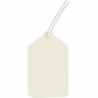 Crownhill Coloured Merchandise Tags, White, 1 1/4" x 1 15/16" , 1,000/CT - 1.94" (49.21 mm) Length x 1.25" (31.75 mm) Width - String Fastener - Card Stock - White - 1000 / Carton