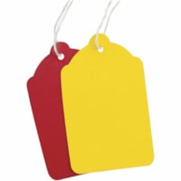 Étiquette de prix Crownhill - longueur de 2,75 po (69,85 mm) x largeur de 1,69 po (42,86 mm) - Corde Attache - Jaune - Papier cartonné - 1000 / Carton