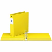 Davis Essential Ring Binder - Letter - 8 1/2" x 11" Sheet Size - 225 Sheet Capacity - 1" (25.40 mm) Ring - Fastener(s): 3 x D-Ring - Pocket(s): 2, Inside Front & Back - Polypropylene, Board - Yellow - Recycled - Spine Label, Label Holder, PVC-free, Durable - 6 / Pack