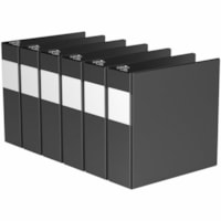 Davis Essential Ring Binder - Letter - 8 1/2" x 11" Sheet Size - 625 Sheet Capacity - 3" (76.20 mm) Ring - Fastener(s): 3 x D-Ring - Pocket(s): 2, Inside Front & Back - Polypropylene, Board - Black - Recycled - Label Holder, PVC-free, Spine Label, Durable - 6 / Pack