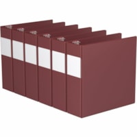 Davis Essential Ring Binder - Letter - 8 1/2" x 11" Sheet Size - 625 Sheet Capacity - 3" (76.20 mm) Ring - Fastener(s): 3 x D-Ring - Pocket(s): 2, Inside Front & Back - Polypropylene, Board - Burgundy - Recycled - Label Holder, PVC-free, Spine Label, Durable - 6 / Pack