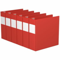 Davis Essential Ring Binder - Letter - 8 1/2" x 11" Sheet Size - 625 Sheet Capacity - 3" (76.20 mm) Ring - Fastener(s): 3 x D-Ring - Pocket(s): 2, Inside Front & Back - Polypropylene, Board - Red - Recycled - Label Holder, PVC-free, Spine Label, Durable - 6 / Pack