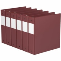 Davis Essential Ring Binder - Letter - 8 1/2" x 11" Sheet Size - 400 Sheet Capacity - 2" (50.80 mm) Ring - Fastener(s): 3 x Round Ring - Pocket(s): 2, Inside Front & Back - Polypropylene, Board - Burgundy - Recycled - Label Holder, PVC-free, Spine Label, Durable - 6 / Pack