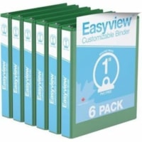 Davis Easyview Overlay Binders - Letter - 8 1/2" x 11" Sheet Size - 200 Sheet Capacity - 1" (25.40 mm) Ring - Fastener(s): 3 x Round Ring - Pocket(s): 2, Inside Front & Back - Polypropylene, Board - Green - Recycled - Ink-transfer Resistant, Clear Overlay, PVC-free, Durable, Spine Label - 6 / Pack