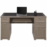 Grand & Toy Magellan 59" Managers Desk, Grey - Transitional Style - 5 Drawers x 58.7" (1490.98 mm) Table Top Width x 23.2" (589.28 mm) Table Top Depth - 30" (762 mm) Height - Home Office, Computer, Home - Assembly Required - Gray, Paper Laminate - Laminate, Metal - 1 Each