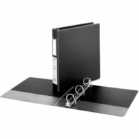 Grand & Toy 1-1/2" Economy Letter-Size D-Ring Binder, Black - Letter - 8 1/2" x 11" Sheet Size - 400 Sheet Capacity - 1.50" (38.10 mm) Ring - Fastener(s): 3 x D-Ring - Pocket(s): 4, Front & Back, Internal - Polypropylene, Plastic, Vinyl - Black - Recycled - Locking Ring, Easy Open Ring, Pocket, Labe