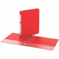 Grand & Toy 1" Economy Letter-Size Round-Ring Binder, Red - Letter - 8 1/2" x 11" Sheet Size - 225 Sheet Capacity - 1" (25.40 mm) Ring - Fastener(s): 3 x Round Ring - Pocket(s): 4, Front & Back, Internal - Polypropylene, Plastic, Vinyl - Red - Recycled - Locking Ring, Easy Open Ring, Pocket, Label H