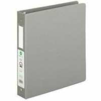 Grand & Toy 1-1/2" Economy Letter-Size Round-Ring Binder, Grey - Letter - 8 1/2" x 11" Sheet Size - 350 Sheet Capacity - 1.50" (38.10 mm) Ring - Fastener(s): 3 x Round Ring - Pocket(s): 4, Front & Back, Internal - Polypropylene, Plastic, Vinyl - Gray - Recycled - Locking Ring, Easy Open Ring, Pocket