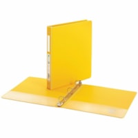 Grand & Toy 1" Economy Binder, Round-Ring, Yellow, Letter-Size (8 1/2" x 11") - Letter - 8 1/2" x 11" Sheet Size - 225 Sheet Capacity - 1" (25.40 mm) Ring - Fastener(s): 3 x Round Ring - Pocket(s): Front & Back, Internal - Vinyl - Yellow - Recycled - Pocket, Label Holder, Open and Closed Triggers - 