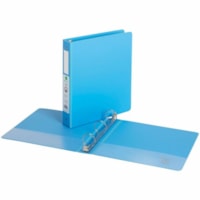 Grand & Toy 1-1/2" Economy Letter-Size Round-Ring Binder, Light Blue - Letter - 8 1/2" x 11" Sheet Size - 475 Sheet Capacity - 1.50" (38.10 mm) Ring - Fastener(s): 3 x Round Ring - Pocket(s): 4, Front & Back, Internal - Polypropylene, Plastic, Vinyl - Light Blue - Recycled - Locking Ring, Easy Open 