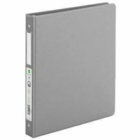 Grand & Toy 1" Economy Letter-Size Round-Ring Binder, Grey - Letter - 8 1/2" x 11" Sheet Size - 225 Sheet Capacity - 1" (25.40 mm) Ring - Fastener(s): 3 x Round Ring - Pocket(s): 4, Front & Back, Internal - Polypropylene, Plastic, Vinyl - Gray - Recycled - Locking Ring, Easy Open Ring, Pocket, Label