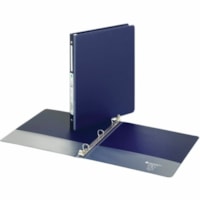 Grand & Toy 1/2" Economy Letter-Size Round-Ring Binder, Blue - Letter - 8 1/2" x 11" Sheet Size - 125 Sheet Capacity - 0.50" (12.70 mm) Ring - Fastener(s): 3 x Round Ring - Pocket(s): 4, Front & Back, Internal - Polypropylene, Plastic, Vinyl - Blue - Recycled - Locking Ring, Easy Open Ring, Pocket, 