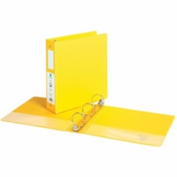 Grand & Toy 2" Economy Binder, Round-Ring, Yellow, Letter-Size (8 1/2" x 11") - Letter - 8 1/2" x 11" Sheet Size - 475 Sheet Capacity - 2" (50.80 mm) Ring - Fastener(s): 3 x Round Ring - Pocket(s): Front & Back, Internal - Vinyl - Yellow - Recycled - Pocket, Label Holder, Open and Closed Triggers - 