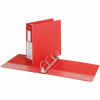 Grand & Toy 3" Economy Letter-Size Round-Ring Binder, Red - Letter - 8 1/2" x 11" Sheet Size - 625 Sheet Capacity - 3" (76.20 mm) Ring - Fastener(s): 3 x Round Ring - Pocket(s): 4, Front & Back, Internal - Polypropylene, Plastic, Vinyl - Red - Recycled - Locking Ring, Easy Open Ring, Pocket, Label H