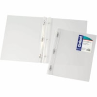 Oxford Letter Report Cover with Fastener - 8 1/2" x 11" - 50 Sheet Capacity - 3 x Double Tang Fastener(s) - 2" Fastener Capacity - Poly, Polypropylene - Clear - 1 / Unit