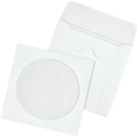 TOPS Tech-No-Tear CD/DVD Sleeves - CD/DVD - 4 7/8" Width x 5" Length - Paper - 100 / Box - White