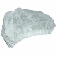 RONCO Care Cap - Recommended for: Assembly, Cosmetology, Food & Beverage, Laboratory, Clinic, Medical, Examination, Bakery, Fishery, Aquaculture, Food Service, ... - Allergen, Dust, Dry Particle Protection - Non-woven Polypropylene - White - Latex-free, Pleated, Elastic Headband, Soft, Fluid Resista