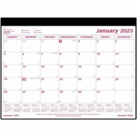 Brownline Monthly Desk/Wall Calendar 24-1/4" x 19-1/8" English - Monthly - 12 Month - January 2025 - December 2025 - 1 Month Single Page Layout - 23 1/2" x 18 1/4" Sheet Size - Desk Pad - Wall Mount - White - Vinyl - Perforated, Holder, Reference Calendar, Eyelet - 1 Each