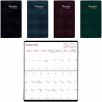 Brownline Two-Year Monthly Pocket Planner, English - Julian Dates - Monthly - 2 Year - January 2025 - December 2026 - 3 1/2" x 6 1/2" Sheet Size - Saddle Stitch - Assorted - Vinyl - Notepad, Soft Cover - 1 Each