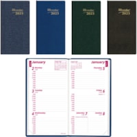 Brownline Brownline Monthly Pocket Planner - Weekly - January 2023 - December 2023 - 9:00 AM to 5:00 PM - Hourly - 1 Week Double Page Layout - 3 1/10" x 6" Sheet Size - AssortedPocket, Flexible, Tear-off, Phone Directory, Address Directory, Notepad, Reference Calendar - 1 Each