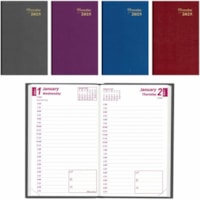 Brownline Traditional Daily Pocket Diaries - Daily - 1 Year - January 2025 - December 2025 - 7:00 AM to 6:30 PM - Half-hourly - 1 Day Single Page Layout - 2 7/8" x 4 3/4" Sheet Size - AssortedPocket, Flexible, Reference Calendar, Notepad - 1 Each