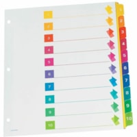 Oxford University Press Super Rapidex(tm) Colour Coded Tab Dividers -1-10, Letter-Size, Assorted, 10/ST - 10 x Divider(s) - 10 Printed Right Tab(s) - 1/10 - Digit - 1-10 - 10 Tab(s)/Set - 9" (228.60 mm) Divider Width x 11" (279.40 mm) Divider Length - Letter - 8.50" (215.90 mm) Width x 11" (279.4