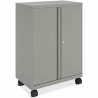 HON SmartLink Mobile Cabinet | Storage Bins | 18"D | Platinum Metallic Finish - Finish: Platinum Metallic - Casters, Lockable - For Storage