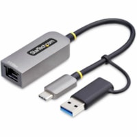 Adaptateur Ethernet 2,5 gigabitsOrdinateur de bureau/Notebook/Tablette - 2.5GBase-T - Bureau - Gris StarTech.com - USB 3.2 (Gen 1) Type C - Realtek RTL8156BG - 1 Port(s) - 1 - Paire torsadée - 2.5GBase-T - Bureau - Gris