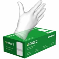 Forcefield VForce 2 Vinyl Disposable Gloves (Case of 1000 Gloves) - 4 mil (0.10 mm) Thickness - Small Size - Vinyl - Clear - Comfortable - For Food Handling, Food Preparation, Painting, Maintenance, Cleaning, Electronic, Small Part Handling - 1000 Case - 100 / Box