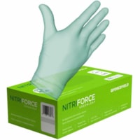 Forcefield Nitriforce Greenleaf Examination Gloves - Chemical Protection - Small Size - Nitrile - Green - Biodegradable, Latex-free, Textured Fingertip, Accelerator-free - For Examination, Medical - 1000 Case - 100 / Box