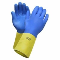 Gants de travail Neolex RONCO - épaisseur de gant 22 mil (0,56 mm) x longueur de gant 13 po (330,20 mm) - Produit chimique, Solvant organique, Frottement, Coupe, Alcool Protection - 8 Numéro de format - Moyenne Taille - Diamond - Caoutchouc - Bleu, Jaune - Flock-lined, Résistant