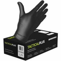 Gants d'examen Tactical Plus - Jetable - Sans poudre Forcefield - Saleté, graisse Protection - Petite Taille - Nitrile - Noir - Bouts des doigts texturés, Sans latex - Pour Éxamination, Multilingual Pack - 1000 Étui - 100 / boîte