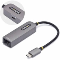 Adaptateur Ethernet gigabit - 10/100/1000Base-T - Portable - Gris StarTech.com - USB 3.2 (Gen 1) Type C - Realtek RTL8153B - 1 Port(s) - 1 - Paire torsadée - 10/100/1000Base-T - Portable - Gris