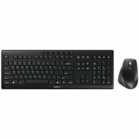 CHERRY STREAM DESKTOP JD-85K Keyboard & Mouse - USB Type A SX Wireless RF 2.40 GHz Keyboard - English (US) - Black - USB Type A Wireless RF Mouse - Optical - 4000 dpi - 6 Button - Scroll Wheel - Black - Screen Lock, Browser, Email, Calculator, Volume Down, Volume Up, Play/Pause, Next Track, Previous