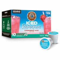 The Original Donut Shop® K-Cup Single-Serve K-Cup Pods, Iced Refreshers - Stawberry Acai, Box of 10 - Compatible with Keurig Brewer - Ice Coffee - K-Cup - Strawberry Acai - Kosher - 10 / Carton