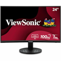 Moniteur LED VA2416C 24 po Classe Full HD Écran incurvé - 16:9 - Noir ViewSonic - 23,6 po Visible - Alignement vertical (VA) - LED Rétroéclairage - 1920 x 1080 - 16,7 Millions de Couleurs (8 Bits) - 250 cd/m² - 4 ms - 100 Hz Fréquence de rafraîchissement - Hauts-Parl