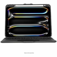 Targus Versavu THZ988US Keyboard/Cover Case (Folio) for 11" Apple iPad Pro 11 (2024) Tablet - Black - Drop Resistant, Bump Resistant - 10.09" (256.29 mm) Height x 0.87" (22.10 mm) Width x 8.02" (203.71 mm) Depth